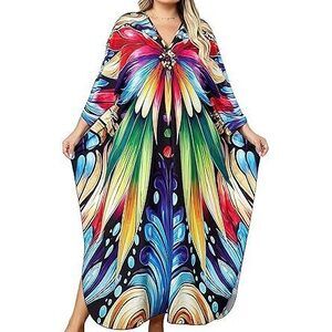 Kaftan Dresses Plus Size V-Neck Women'S Swimwear Cover Ups Tie Dye Batwing